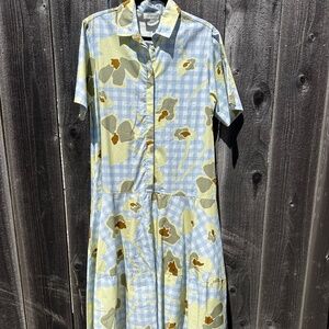Lee Mathews Gingham and Floral dress